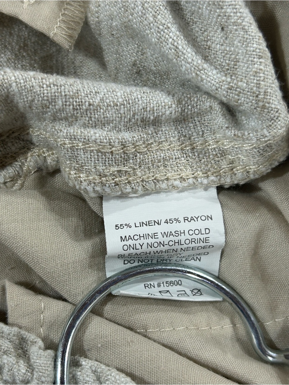 Briggs New York Beige Straight-Leg Linen-Blend Pants - Picture 6 of 9
